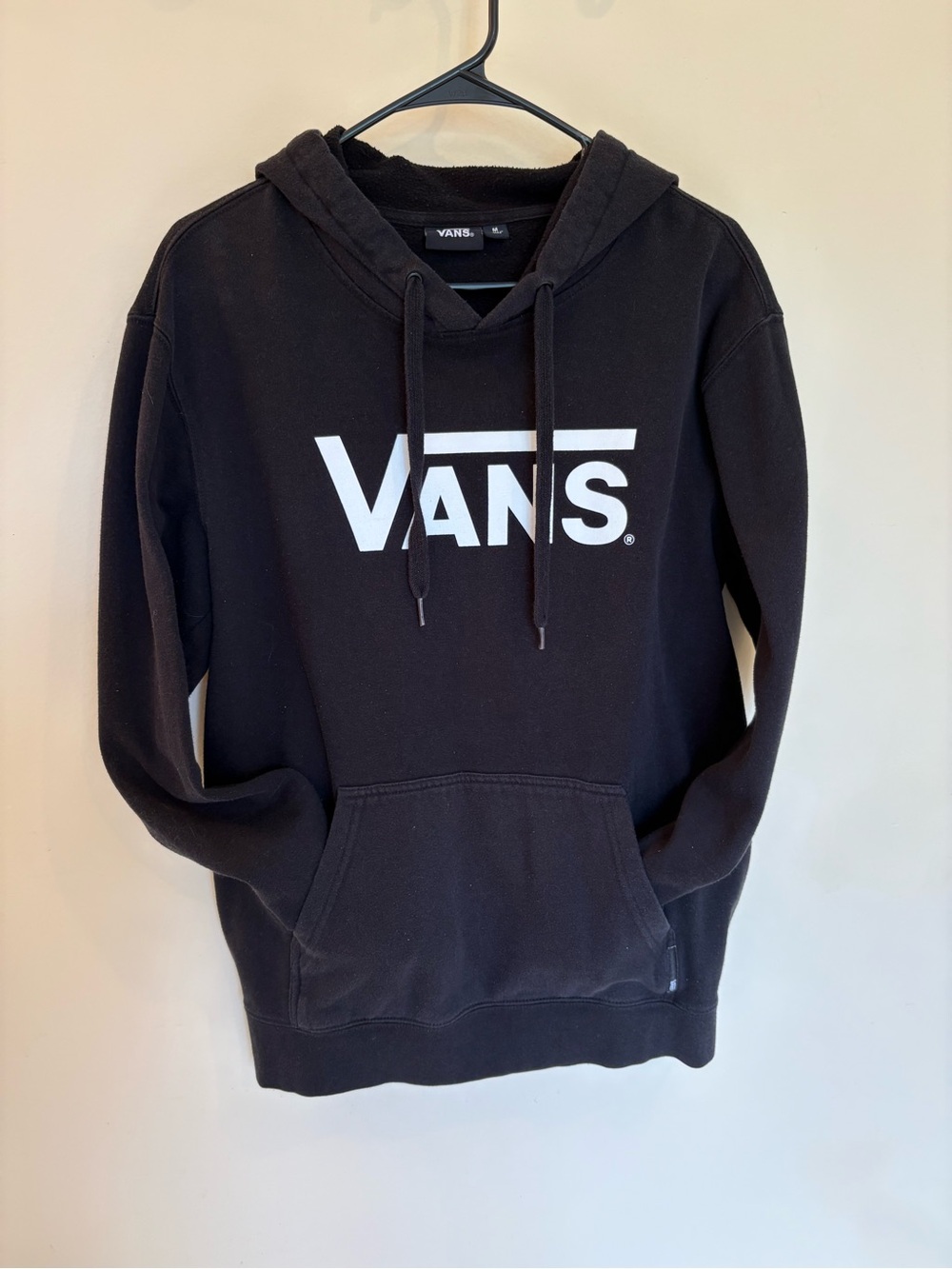 Vans Black Hoodie with White Logo - Women's Pullover